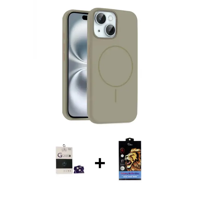 ieg™ iPhone 15 Kılıf Yankı Form Serisi - Siyah Buffer Hayalet Cam Ekran Koruyucu + Bilvis Titan Kamera Lens - YL