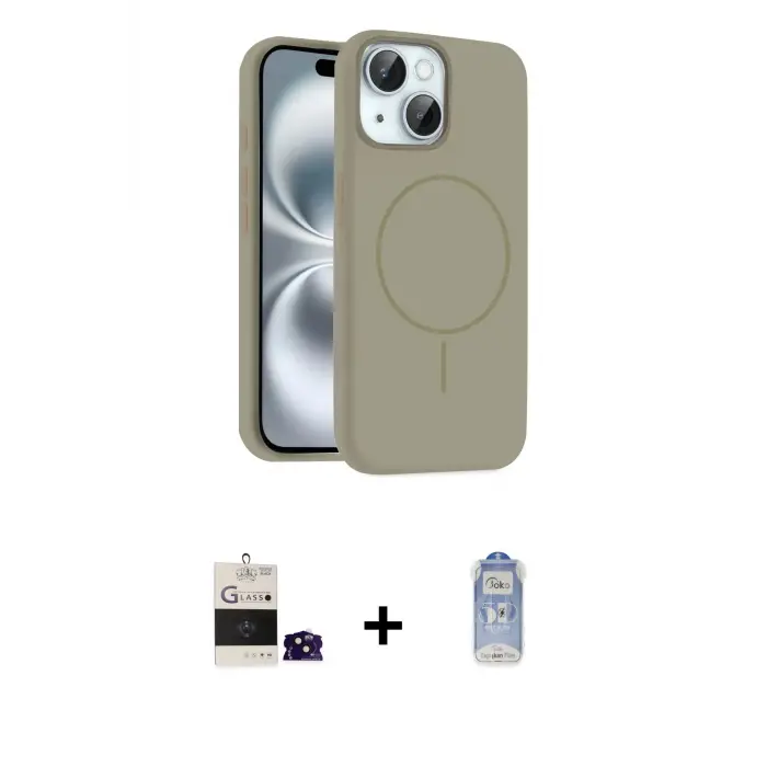 ieg™ iPhone 15 Kılıf Yankı Form Serisi - Siyah Joko Magic 5D Cam + Bilvis Titan Kamera Lens - SH