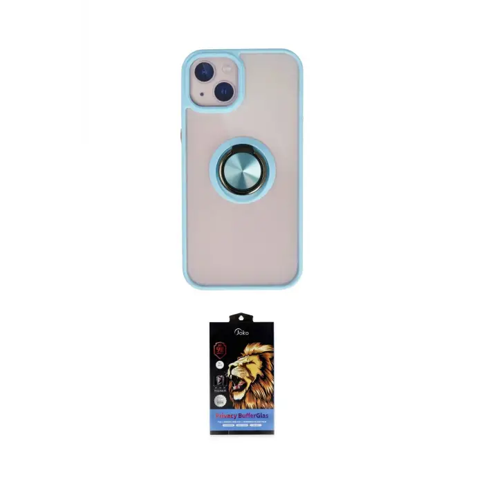 ieg™ iPhone 15 Kılıf Yörünge Çizgi - Siyah Buffer Hayalet Cam Ekran Koruyucu