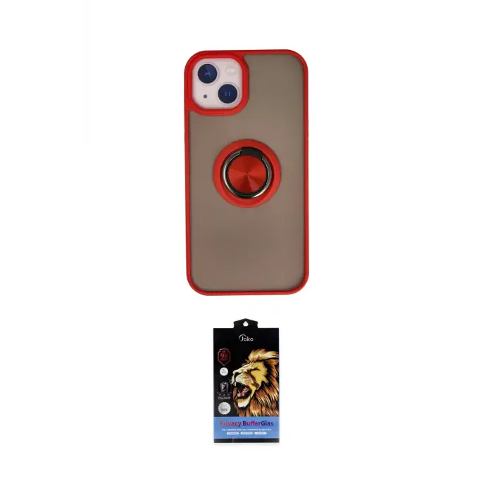 ieg™ iPhone 15 Kılıf Yörünge Çizgi - Siyah Buffer Hayalet Cam Ekran Koruyucu
