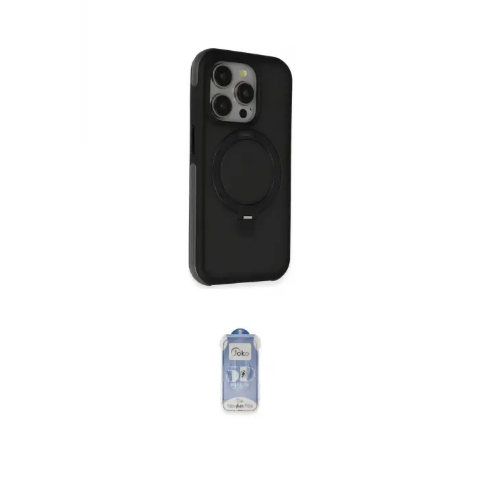 ieg™ iPhone 15 Pro Kılıf Ahenk Yansıma Özel Seri - Siyah Joko Magic 5D Cam
