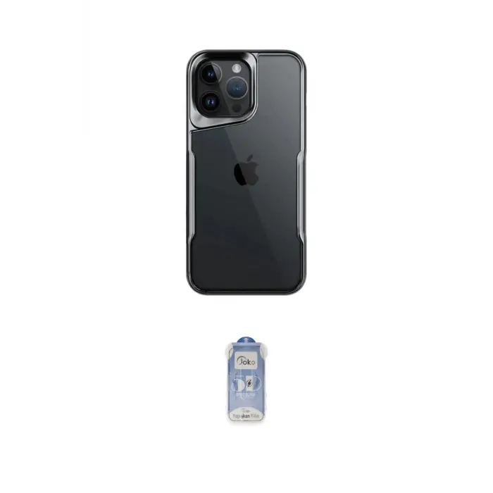 ieg™ iPhone 15 Pro Kılıf Akış Çizgi Koleksiyonu - Siyah Joko Magic 5D Cam