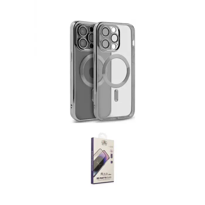 ieg™ iPhone 15 Pro Kılıf Nova Işık Özel Seri - Siyah Bilvis 3D Mat Cam Ekran Koruyucu