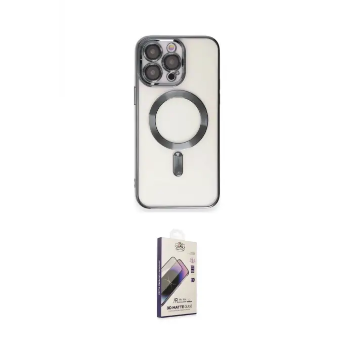 ieg™ iPhone 15 Pro Kılıf Nova Işık Özel Seri - Siyah Bilvis 3D Mat Cam Ekran Koruyucu