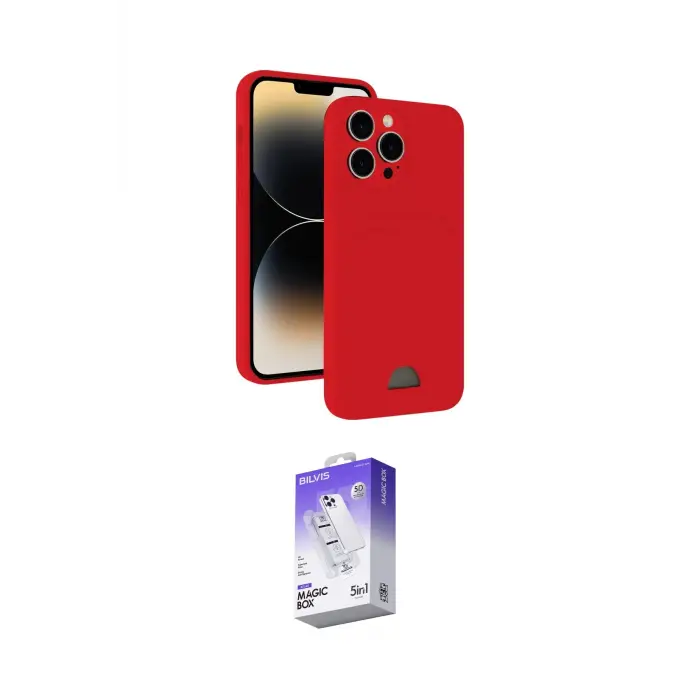 ieg™ iPhone 15 Pro Kılıf Vadi Çizgi Prime - Siyah Bilvis 5in1 3D Magic Cam Ekran Koruyucu