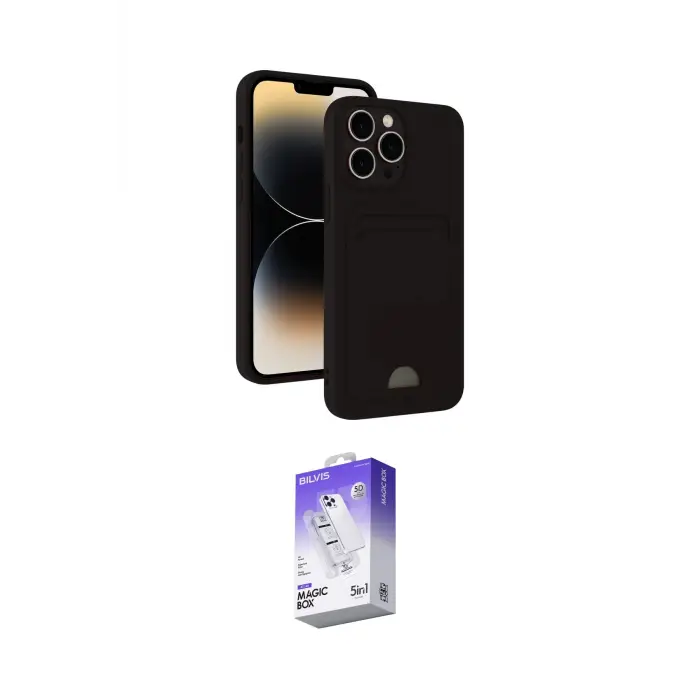 ieg™ iPhone 15 Pro Kılıf Vadi Çizgi Prime - Siyah Bilvis 5in1 3D Magic Cam Ekran Koruyucu