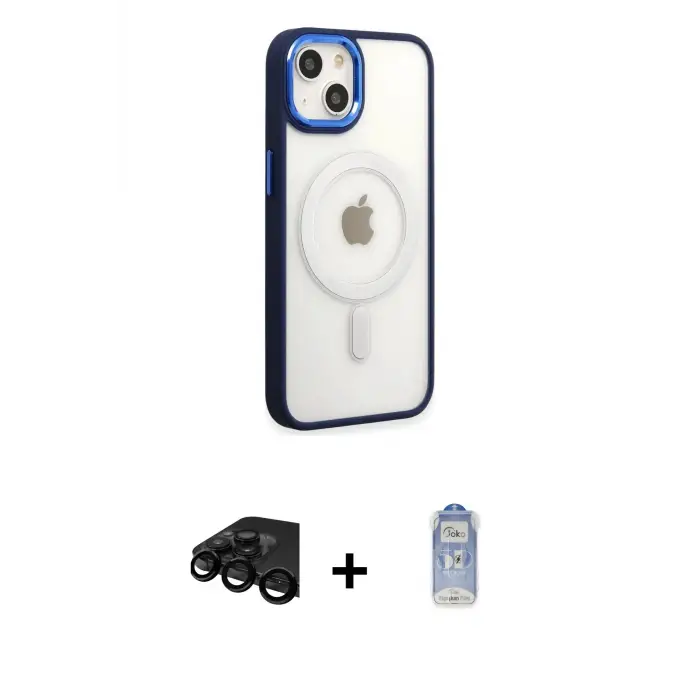 ieg™ iPhone 15 Pro Kılıf Yankı Işık Özel Seri - Siyah Joko Magic 5D Cam + Raze Metal Kamera Lens - SH