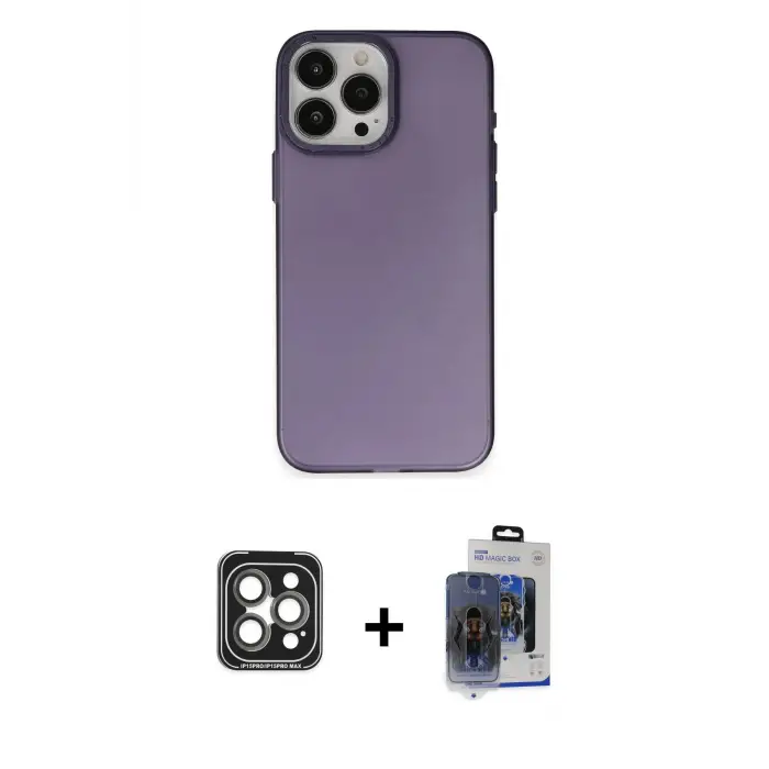ieg™ iPhone 15 Pro Max Kılıf Ahenk Çizgi Prime - Siyah Vanessa Magic Cam + PVD Metal Kamera Lens - GI