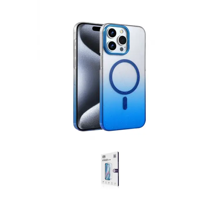 ieg™ iPhone 15 Pro Max Kılıf Ahenk Doku Özel Seri - Siyah Bilvis 0.18mm Plus Cam Ekran Koruyucu