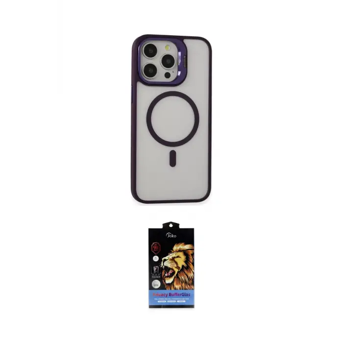 ieg™ iPhone 15 Pro Max Kılıf Ahenk Klasik Özel Seri - Siyah Buffer Hayalet Cam Ekran Koruyucu