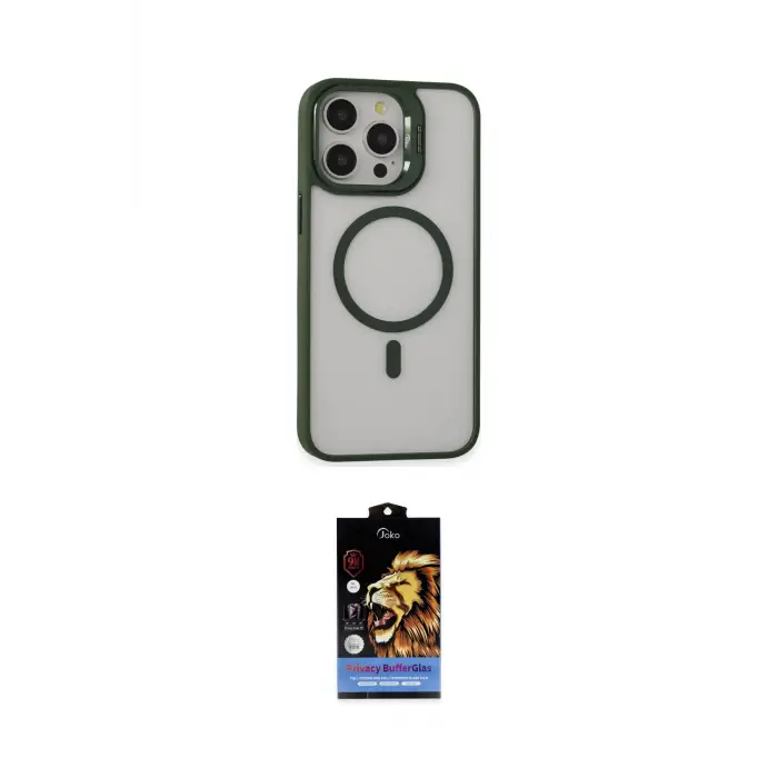 ieg™ iPhone 15 Pro Max Kılıf Ahenk Klasik Özel Seri - Siyah Buffer Hayalet Cam Ekran Koruyucu
