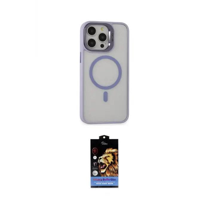 ieg™ iPhone 15 Pro Max Kılıf Ahenk Klasik Özel Seri - Siyah Buffer Hayalet Cam Ekran Koruyucu
