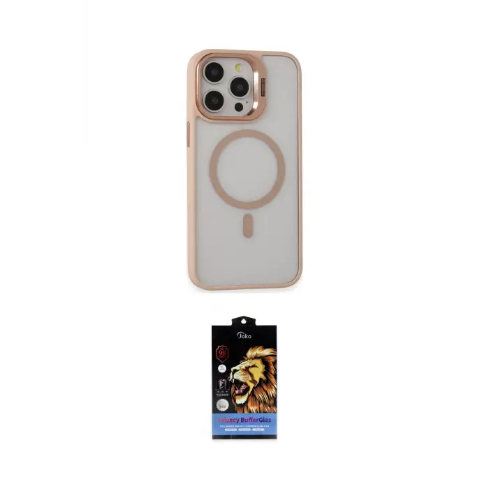ieg™ iPhone 15 Pro Max Kılıf Ahenk Klasik Özel Seri - Siyah Buffer Hayalet Cam Ekran Koruyucu