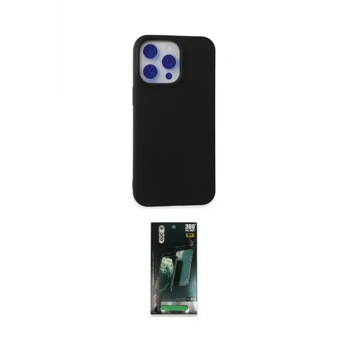 ieg™ iPhone 15 Pro Max Kılıf Ahenk Serisi - Şeffaf 360 Full Body Arka Koruyucu