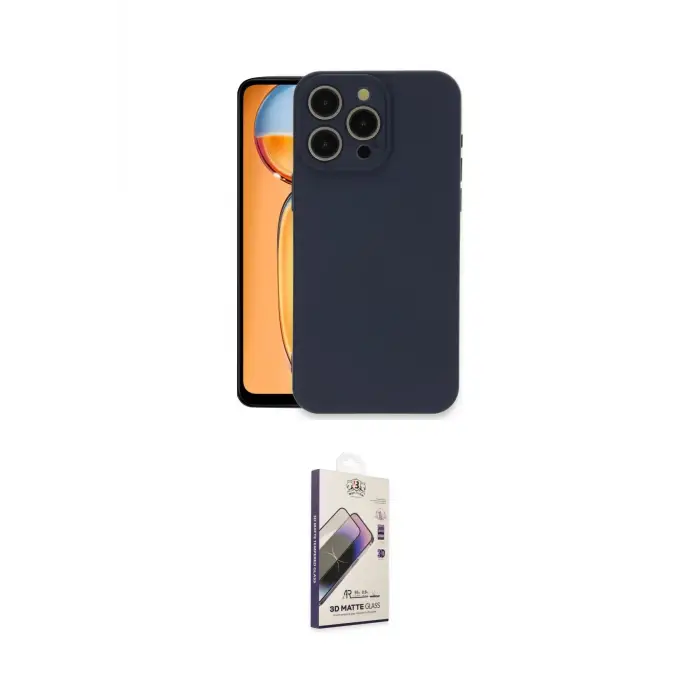 ieg™ iPhone 15 Pro Max Kılıf Ahenk Serisi - Siyah Bilvis 3D Mat Cam Ekran Koruyucu