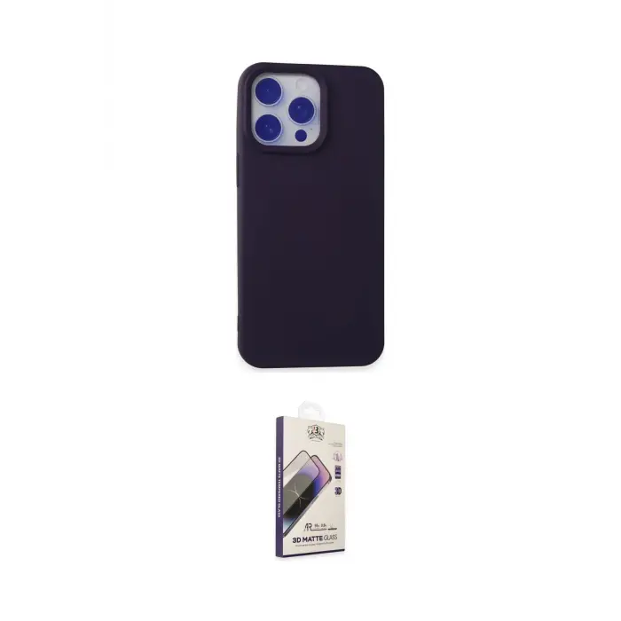 ieg™ iPhone 15 Pro Max Kılıf Ahenk Serisi - Siyah Bilvis 3D Mat Cam Ekran Koruyucu