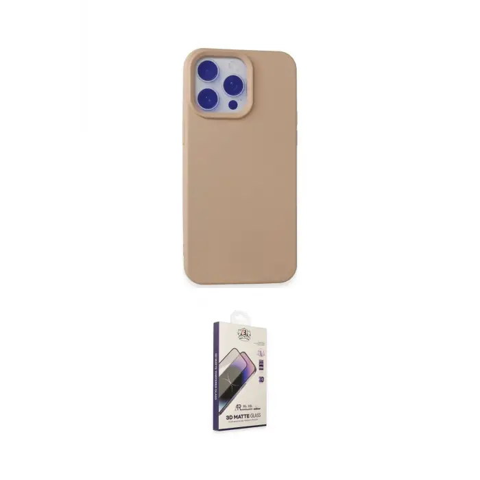 ieg™ iPhone 15 Pro Max Kılıf Ahenk Serisi - Siyah Bilvis 3D Mat Cam Ekran Koruyucu