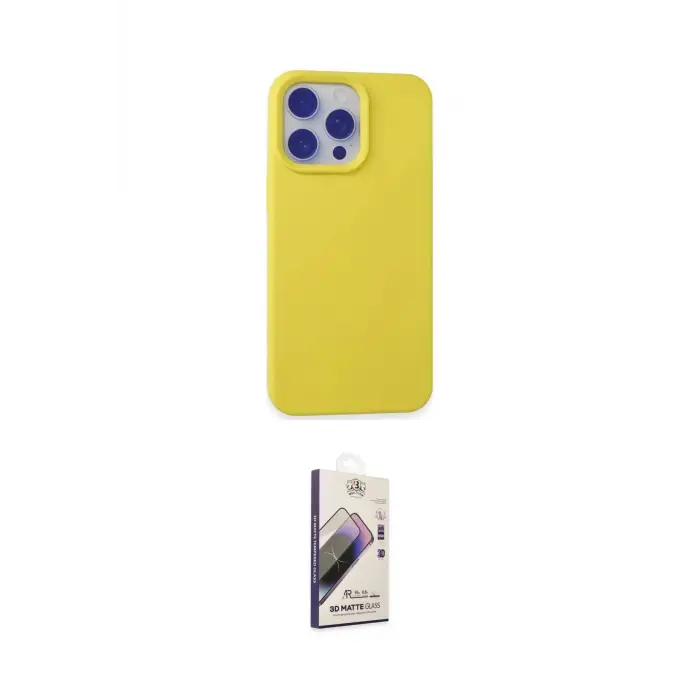 ieg™ iPhone 15 Pro Max Kılıf Ahenk Serisi - Siyah Bilvis 3D Mat Cam Ekran Koruyucu
