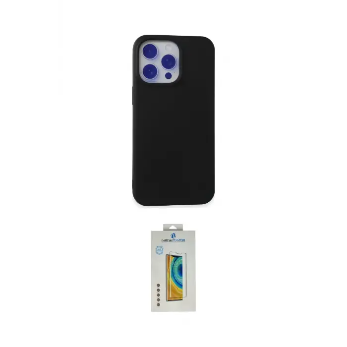 ieg™ iPhone 15 Pro Max Kılıf Ahenk Serisi - Siyah Polymer Nano Ekran Koruyucu