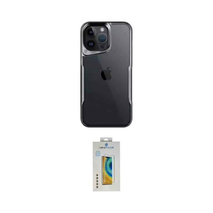 ieg™ iPhone 15 Pro Max Kılıf Akış Çizgi Koleksiyonu - Siyah Polymer Nano Ekran Koruyucu