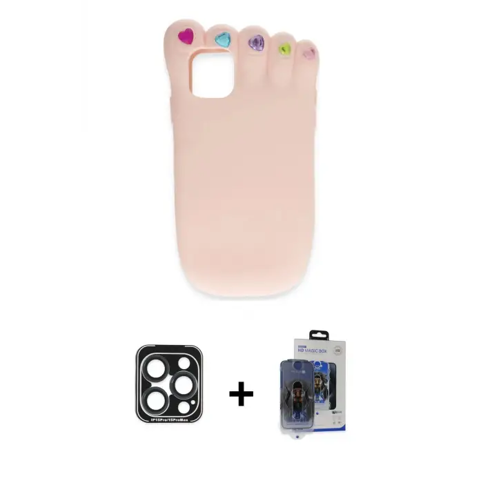 ieg™ iPhone 15 Pro Max Kılıf Akış Yansıma - Siyah Vanessa Magic Cam + PVD Metal Kamera Lens - LT