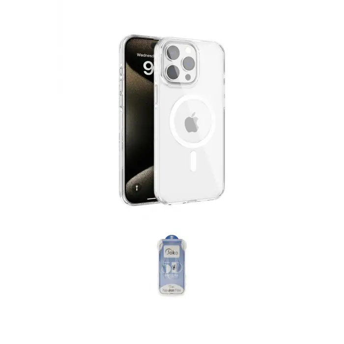 ieg™ iPhone 15 Pro Max Kılıf Doruk Doku Özel Seri - Siyah Joko Magic 5D Cam