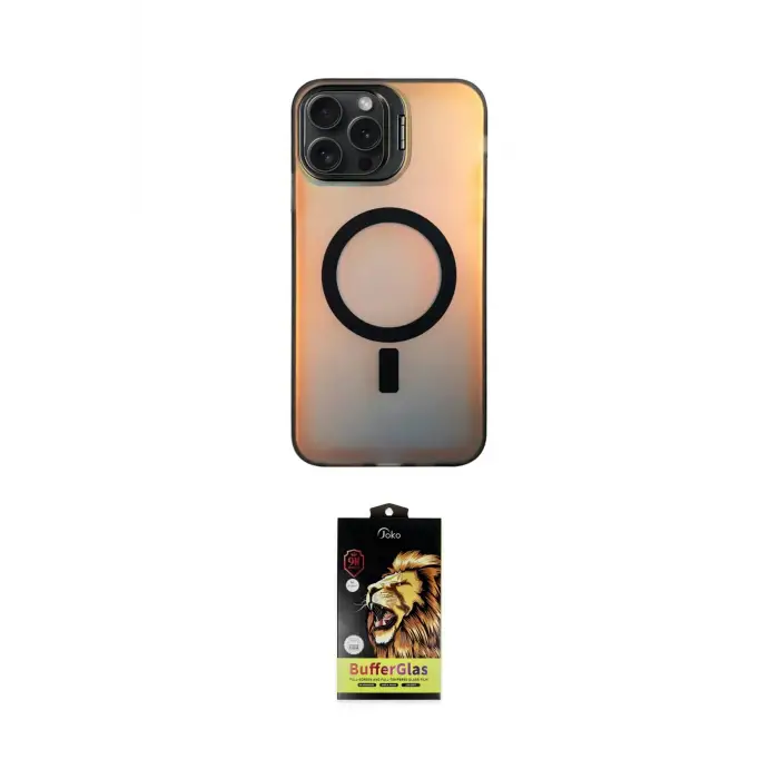 ieg™ iPhone 15 Pro Max Kılıf Doruk Klasik Prime - Siyah Buffer Cam Ekran Koruyucu