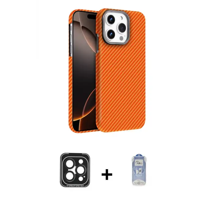 ieg™ iPhone 15 Pro Max Kılıf Doruk Serisi - Siyah Joko Magic 5D Cam + PVD Metal Kamera Lens - SH