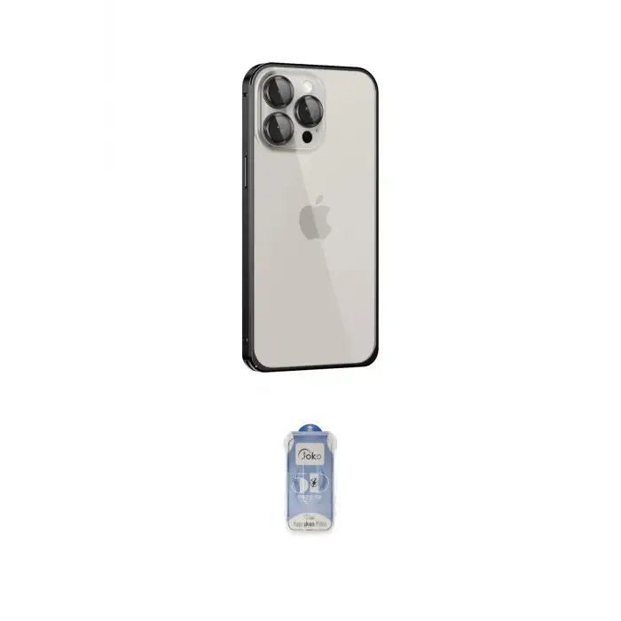 ieg™ iPhone 15 Pro Max Kılıf Eksen Form Serisi - Siyah Joko Magic 5D Cam