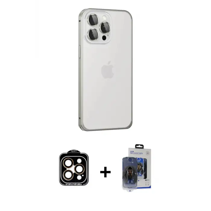 ieg™ iPhone 15 Pro Max Kılıf Eksen Form Serisi - Siyah Vanessa Magic Cam + PVD Metal Kamera Lens - TU