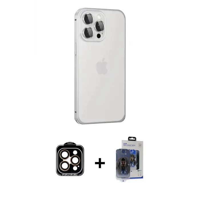 ieg™ iPhone 15 Pro Max Kılıf Eksen Form Serisi - Siyah Vanessa Magic Cam + PVD Metal Kamera Lens - TU