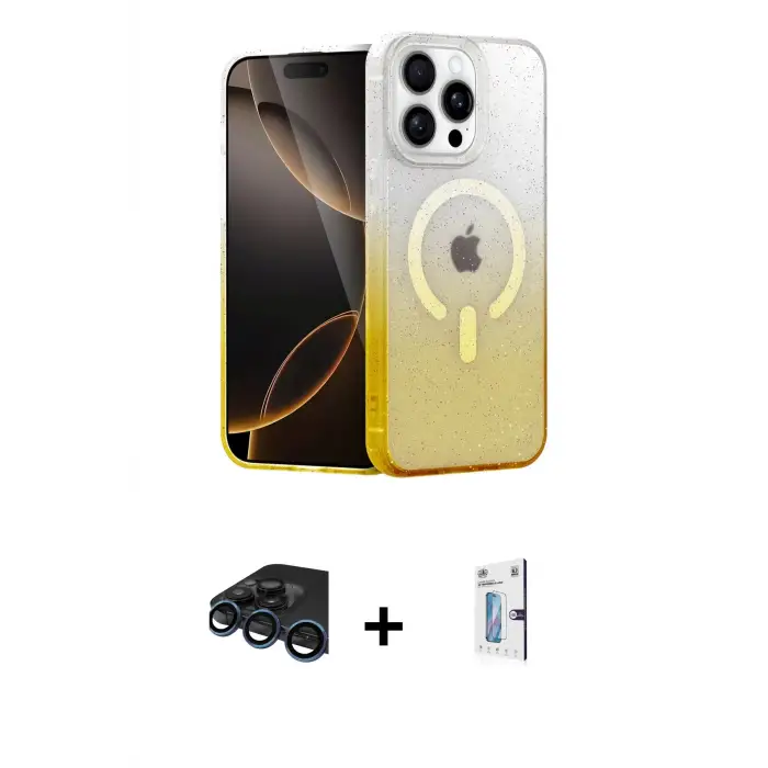 ieg™ iPhone 15 Pro Max Kılıf Eksen Minimal Özel Seri - Siyah Bilvis 0.18mm Plus Cam Ekran Koruyucu + Raze Metal Kamera Lens - LT