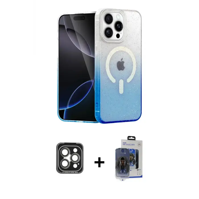 ieg™ iPhone 15 Pro Max Kılıf Eksen Minimal Özel Seri - Siyah Vanessa Magic Cam + PVD Metal Kamera Lens - GI