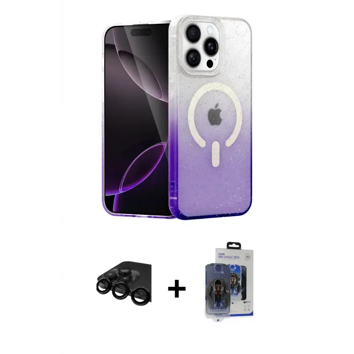 ieg™ iPhone 15 Pro Max Kılıf Eksen Minimal Özel Seri - Siyah Vanessa Magic Cam + Raze Metal Kamera Lens - SH