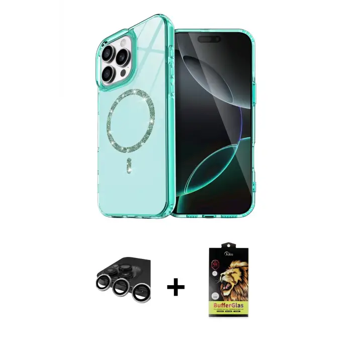ieg™ iPhone 15 Pro Max Kılıf Kıvılcım Form Prime - Siyah Buffer Cam Ekran Koruyucu + Raze Metal Kamera Lens - GS