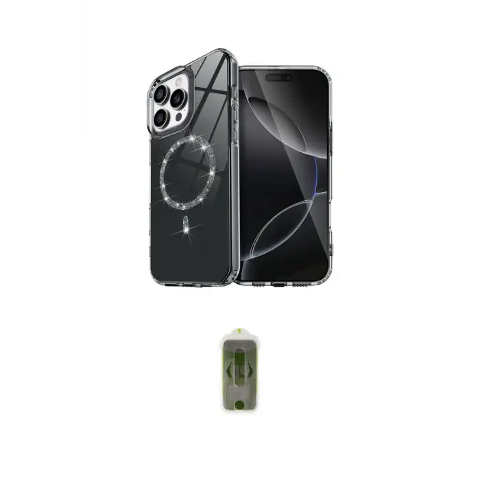 ieg™ iPhone 15 Pro Max Kılıf Kıvılcım Form Prime - Siyah Joko Magic 5D Hayalet Cam