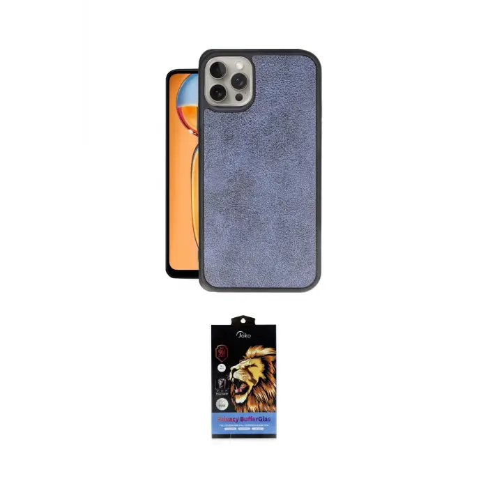 ieg™ iPhone 15 Pro Max Kılıf Kıvılcım Işık Serisi - Siyah Buffer Hayalet Cam Ekran Koruyucu