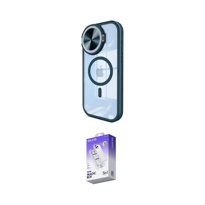 ieg™ iPhone 15 Pro Max Kılıf Kıvılcım Modern Koleksiyonu - Siyah Bilvis 5in1 3D Magic Cam Ekran Koruyucu