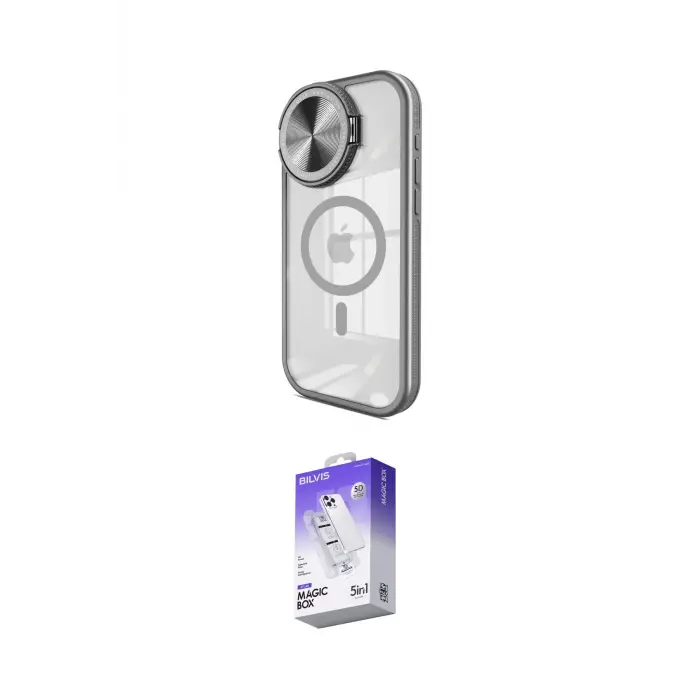 ieg™ iPhone 15 Pro Max Kılıf Kıvılcım Modern Koleksiyonu - Siyah Bilvis 5in1 3D Magic Cam Ekran Koruyucu