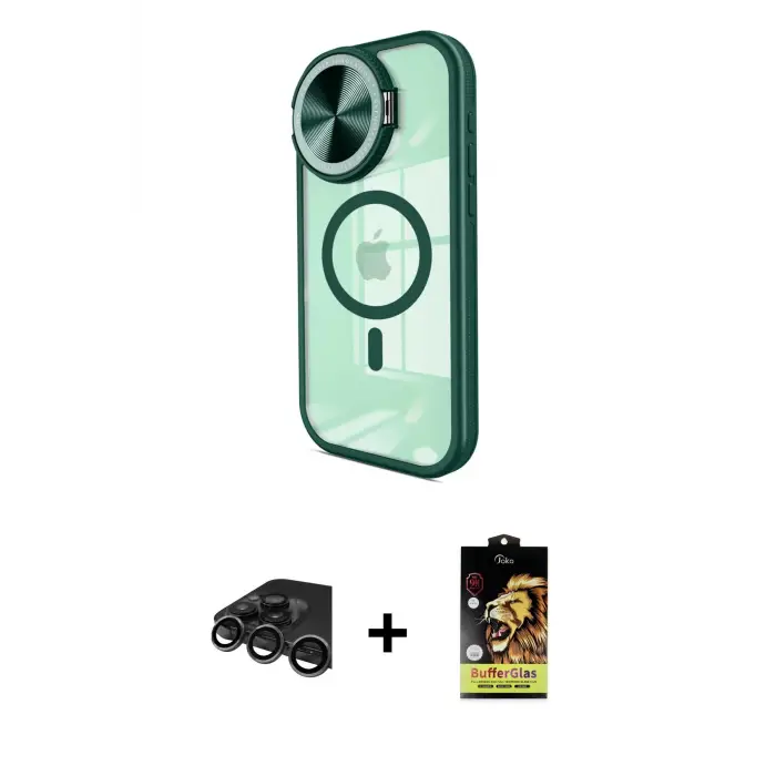 ieg™ iPhone 15 Pro Max Kılıf Kıvılcım Modern Koleksiyonu - Siyah Buffer Cam Ekran Koruyucu + Raze Metal Kamera Lens - TMGI