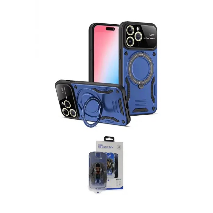 ieg™ iPhone 15 Pro Max Kılıf Kıvılcım Modern Serisi - Siyah Vanessa Magic Cam