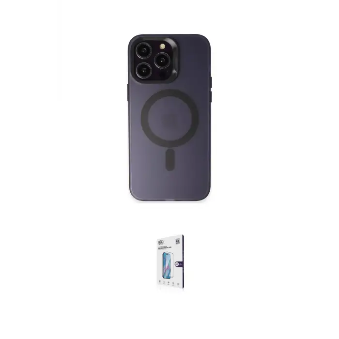 ieg™ iPhone 15 Pro Max Kılıf Kozmos Çizgi Prime - Siyah Bilvis 0.18mm Plus Cam Ekran Koruyucu