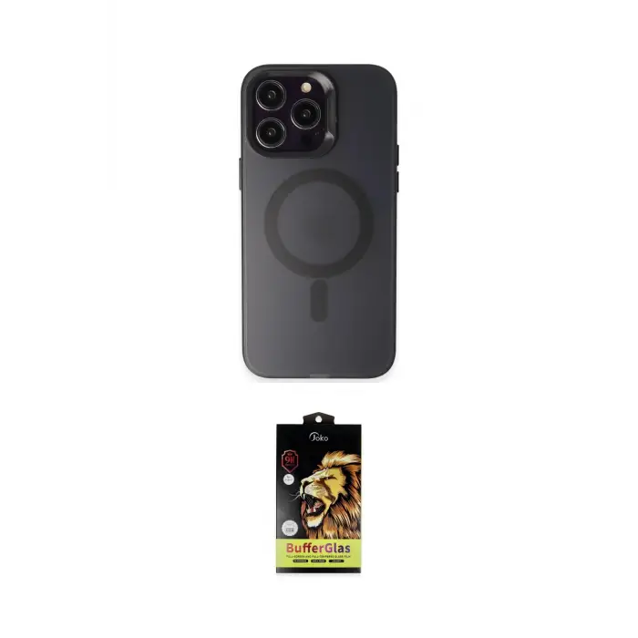 ieg™ iPhone 15 Pro Max Kılıf Kozmos Çizgi Prime - Siyah Buffer Cam Ekran Koruyucu
