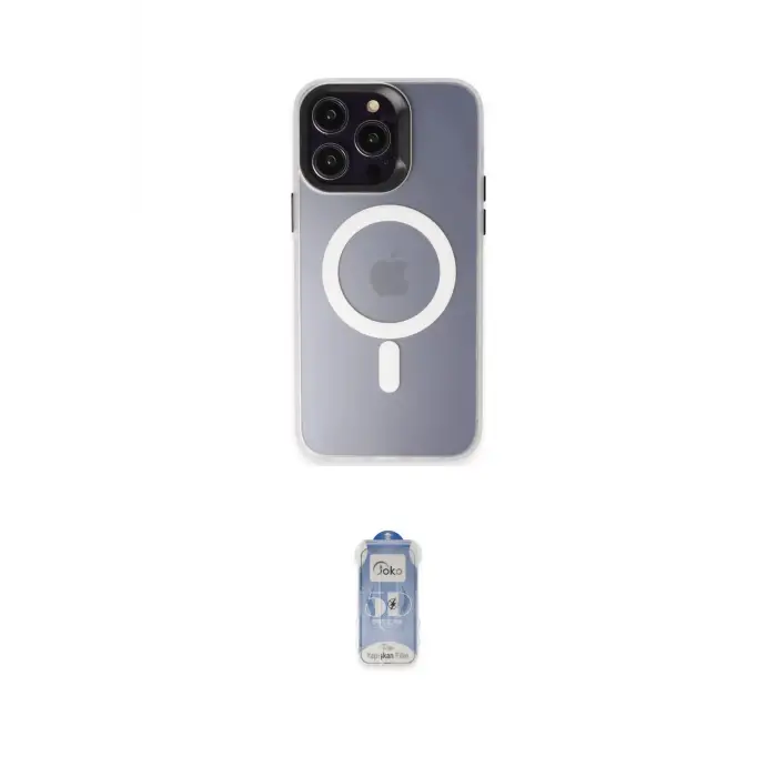 ieg™ iPhone 15 Pro Max Kılıf Kozmos Çizgi Prime - Siyah Joko Magic 5D Cam