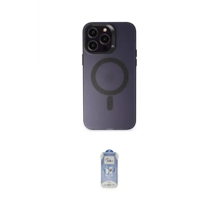 ieg™ iPhone 15 Pro Max Kılıf Kozmos Çizgi Prime - Siyah Joko Magic 5D Cam