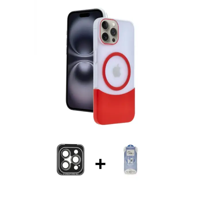 ieg™ iPhone 15 Pro Max Kılıf Kozmos Form Özel Seri - Siyah Joko Magic 5D Cam + PVD Metal Kamera Lens - GI