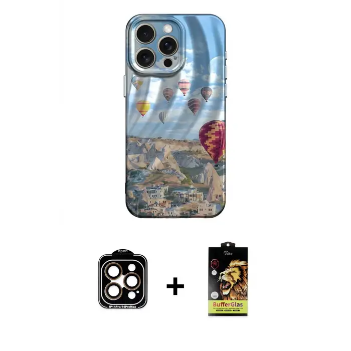 ieg™ iPhone 15 Pro Max Kılıf Nova Doku Prime - Siyah Buffer Cam Ekran Koruyucu + PVD Metal Kamera Lens - TU