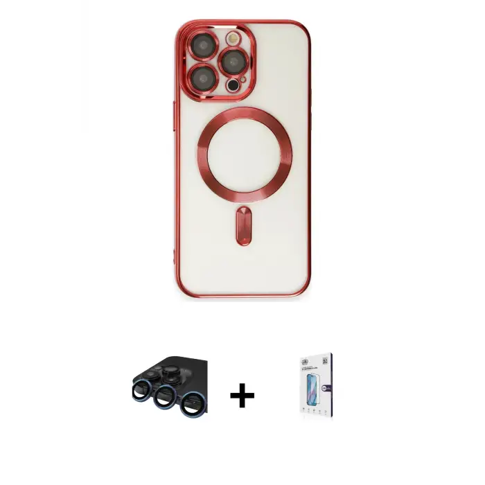 ieg™ iPhone 15 Pro Max Kılıf Nova Işık Özel Seri - Siyah Bilvis 0.18mm Plus Cam Ekran Koruyucu + Raze Metal Kamera Lens - LT