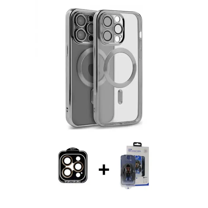 ieg™ iPhone 15 Pro Max Kılıf Nova Işık Özel Seri - Siyah Vanessa Magic Cam + PVD Metal Kamera Lens - TU