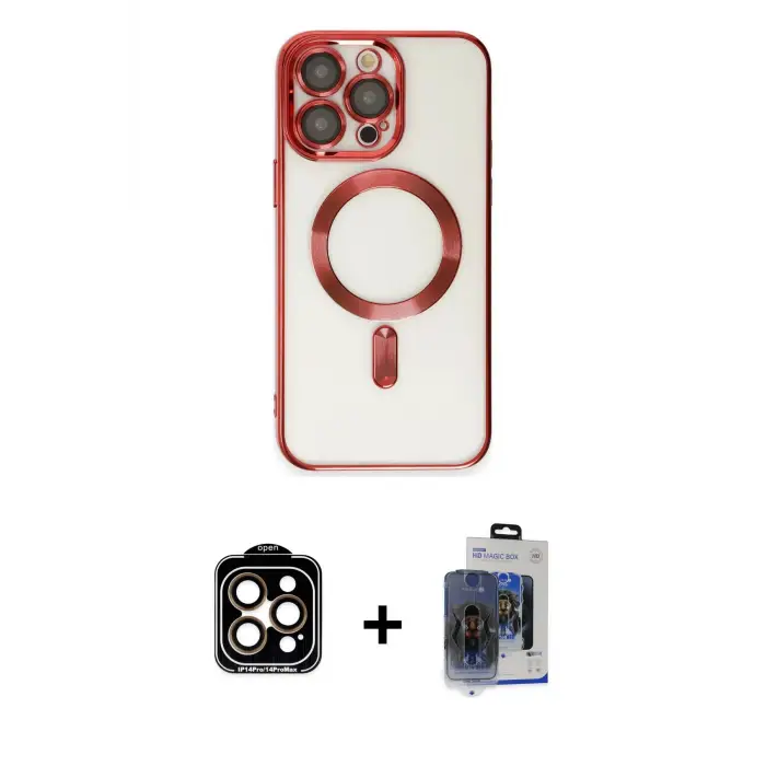 ieg™ iPhone 15 Pro Max Kılıf Nova Işık Özel Seri - Siyah Vanessa Magic Cam + PVD Metal Kamera Lens - TU
